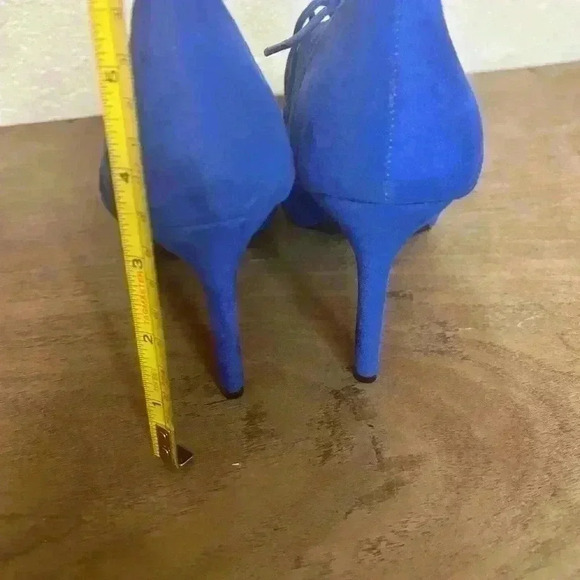 Tara Vibrant Blue‎ Suede Wide Fit Lace Front Stiletto Heels Euro Sz 35.5 E - Picture 6 of 8